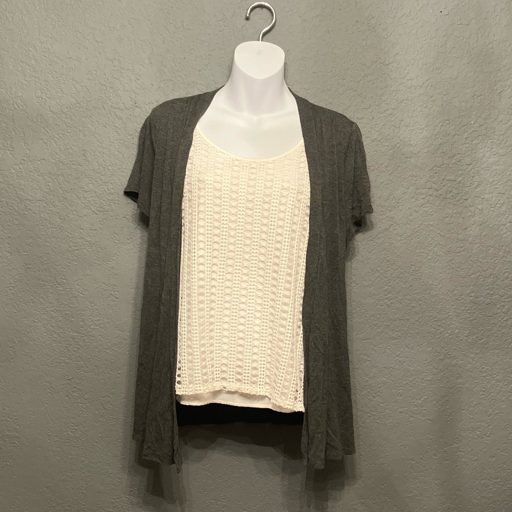 Gray and white dress shirt